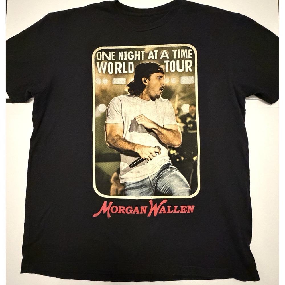 Morgan Wallen One Night At A Time Tour T Shirt XL Black Concert Graphic Tee